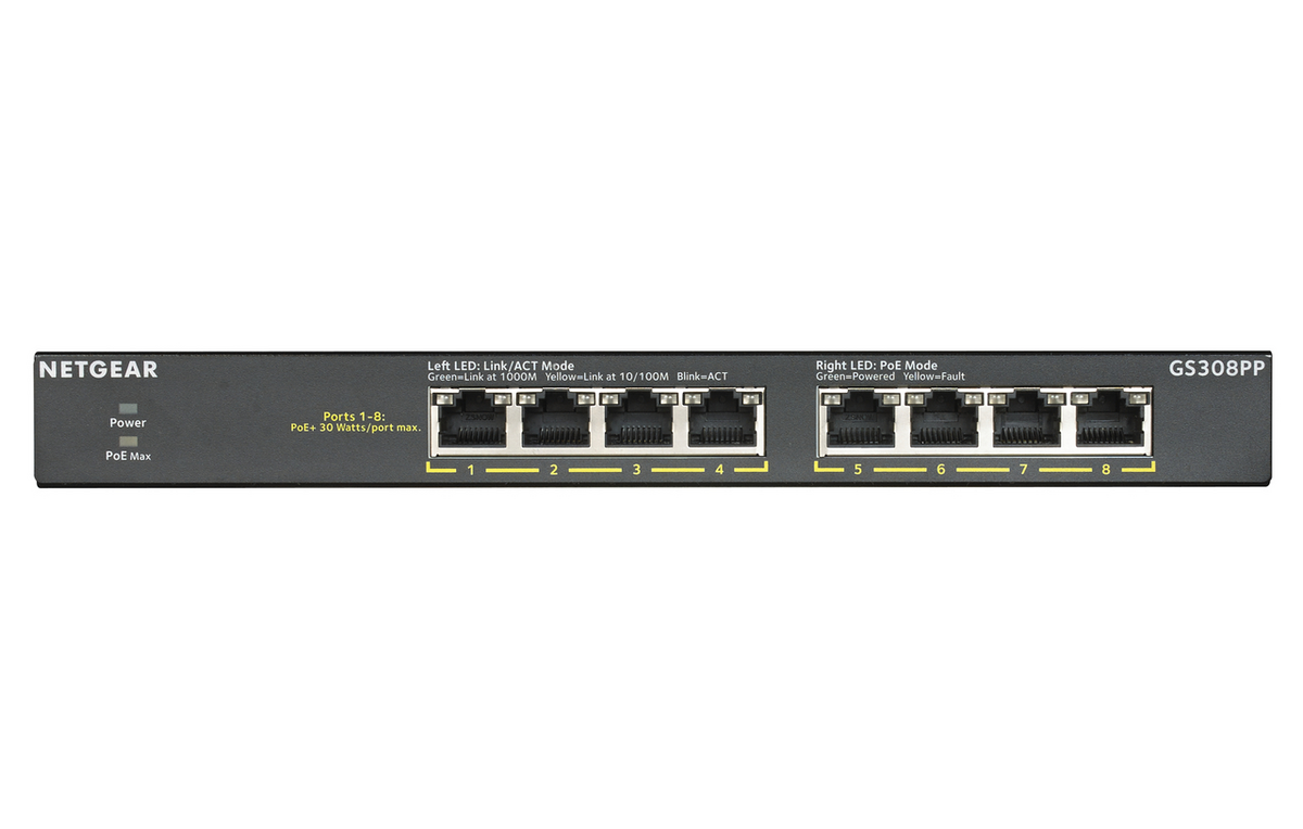 Switch Rrjeti Netgear GS308PP – Zezë