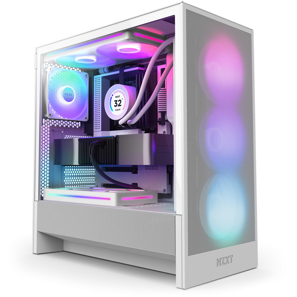 Kasë NZXT PC H series H5 Flow RGB / CC-H52FW-R1 – Bardhë