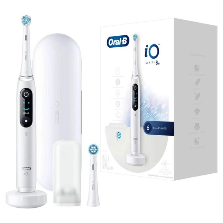 Furcë dhëmbësh elektrike Oral-B iO Series 8 me 2 koka dhe kuti udhëtimi – Bardhë