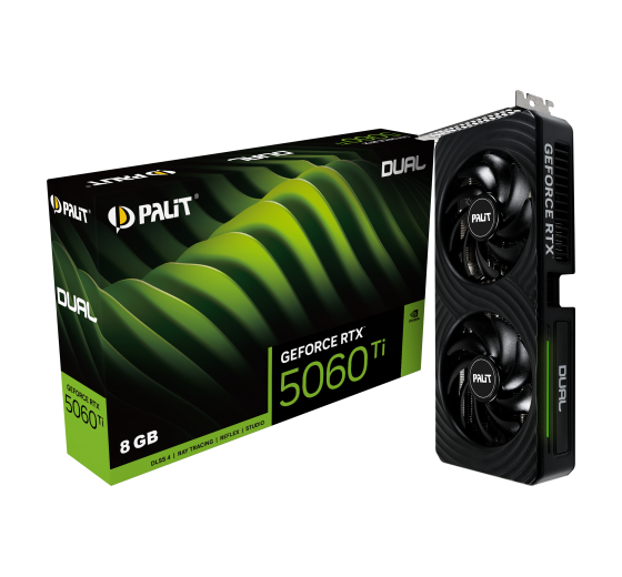 Kartelë Grafike Palit RTX 5060 TI DUAL 8GB GDDR7 HDMI 3xDP / e zezë