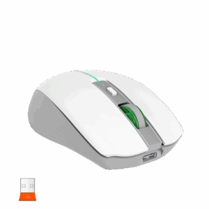 Maus pa Kabllo Meetion BTM002-01 Dual Mode White / 2.4G / Bluetooth / USB Type-C / e bardhë dhe Gri