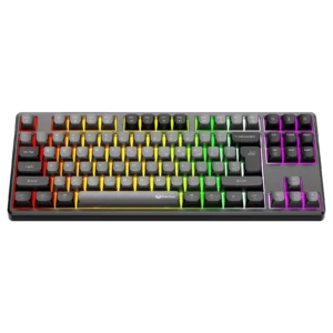 Tastierë Gaming Meetion MK14 Mechanical / Type-C / +2.4G+Bluetooth RGB Backlit / 4000mAh / US / e zezë