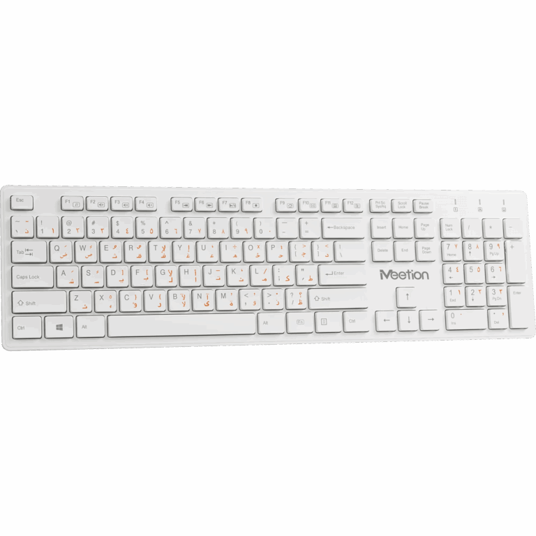 Tastierë pa kabllo Meetion WK841 White Chocolate Slim / 2.4G Wireless / US / e bardhë