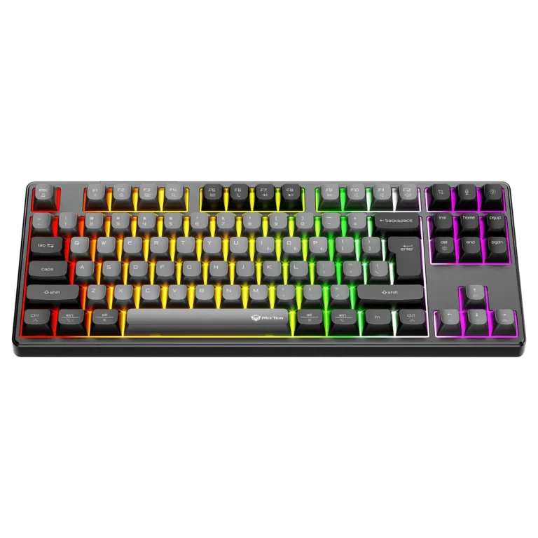 Tastierë Gaming Meetion MK14 Mechanical / Type-C / +2.4G+Bluetooth RGB Backlit / 4000mAh / US / e zezë