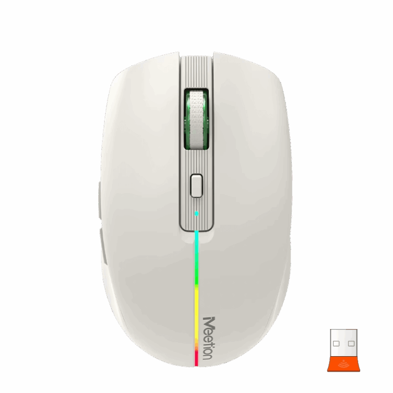 Maus pa Kabllo Meetion BTM002-02 Khaki Dual Mode / 2.4G / Bluetooth / USB Type-C / e krem
