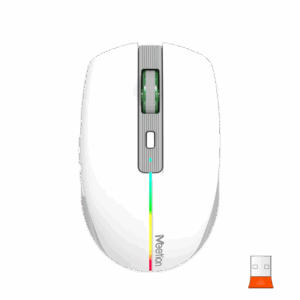 Maus pa Kabllo Meetion BTM002-01 Dual Mode White / 2.4G / Bluetooth / USB Type-C / e bardhë dhe Gri