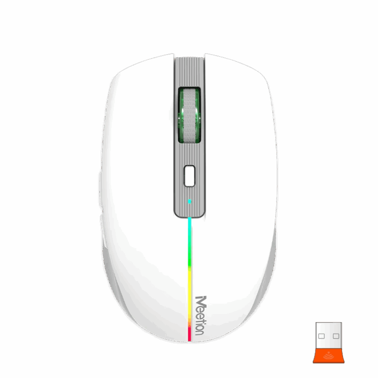 Maus pa Kabllo Meetion BTM002-01 Dual Mode White / 2.4G / Bluetooth / USB Type-C / e bardhë dhe Gri