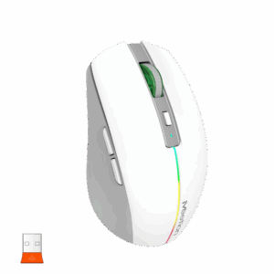 Maus pa Kabllo Meetion BTM002-01 Dual Mode White / 2.4G / Bluetooth / USB Type-C / e bardhë dhe Gri