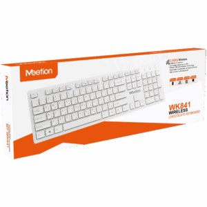 Tastierë pa kabllo Meetion WK841 White Chocolate Slim / 2.4G Wireless / US / e bardhë