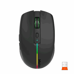 Maus pa Kabllo Meetion BTM002 Dual Mode Black / 2.4G / Bluetooth / USB Type-C / e zezë