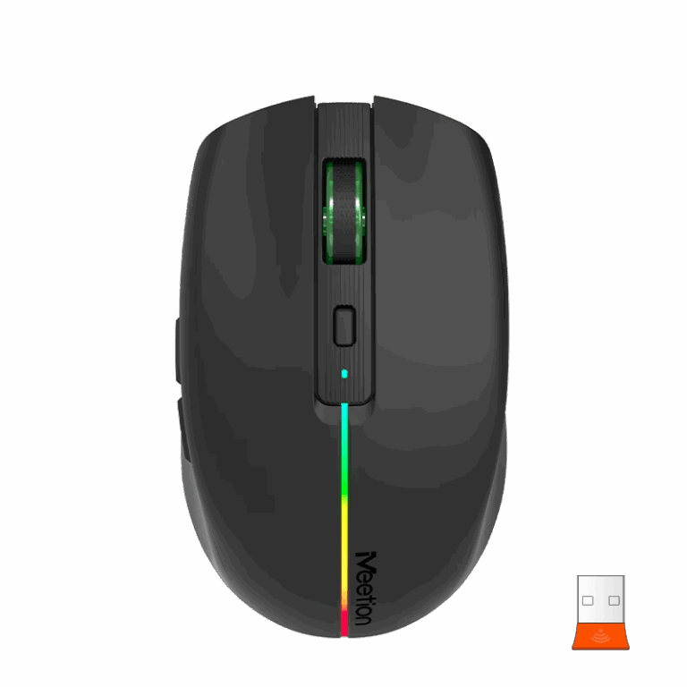 Maus pa Kabllo Meetion BTM002 Dual Mode Black / 2.4G / Bluetooth / USB Type-C / e zezë