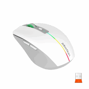 Maus pa Kabllo Meetion BTM002-01 Dual Mode White / 2.4G / Bluetooth / USB Type-C / e bardhë dhe Gri