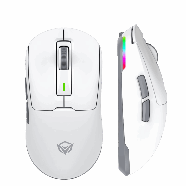 Maus Gaming Meetion Air GW24-01 Tri-Mode Lightweight / 62g / Butona 5 / 50-8000 DPI / USB / 2.4G+Bluetooth / e bardhë