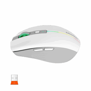 Maus pa Kabllo Meetion BTM002-01 Dual Mode White / 2.4G / Bluetooth / USB Type-C / e bardhë dhe Gri