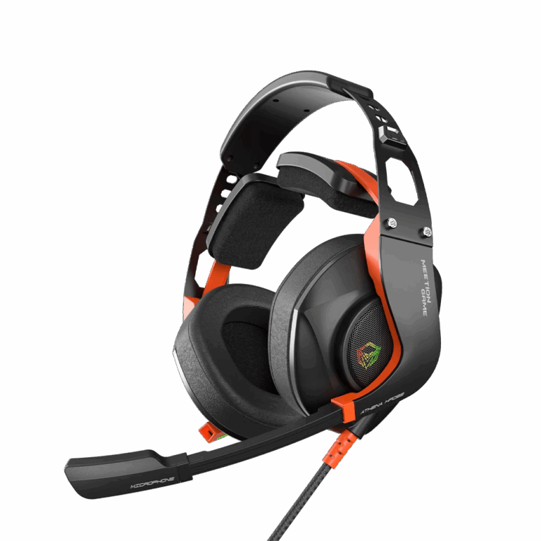 Kufje Gaming Meetion HP099 7.1 Surround Sound / RGB BACKLIT / USB / Zi dhe Portokalli