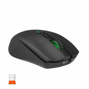 Maus pa Kabllo Meetion BTM002 Dual Mode Black / 2.4G / Bluetooth / USB Type-C / e zezë