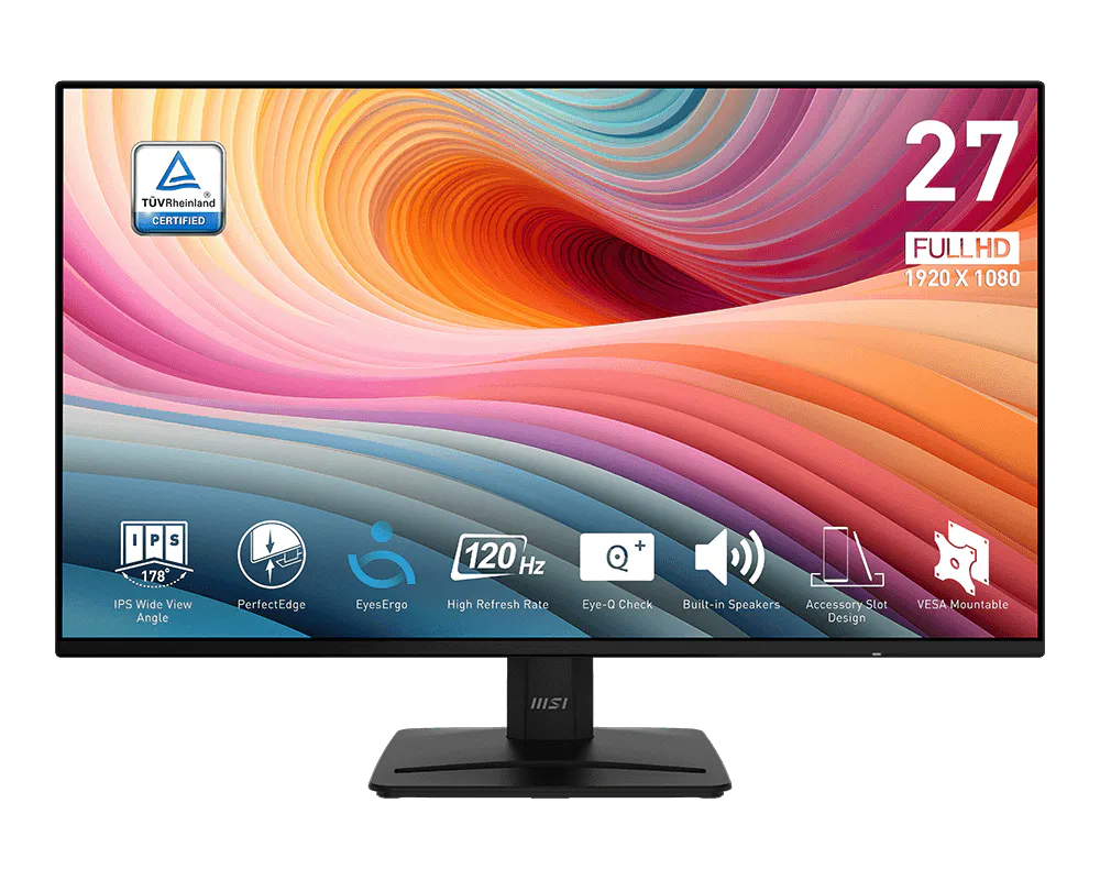 Monitor MSI PRO MP271A E2 / 27"/ Full HD LCD IPS / 120Hz / 1ms / HDMI+DP+VGA - Zezë