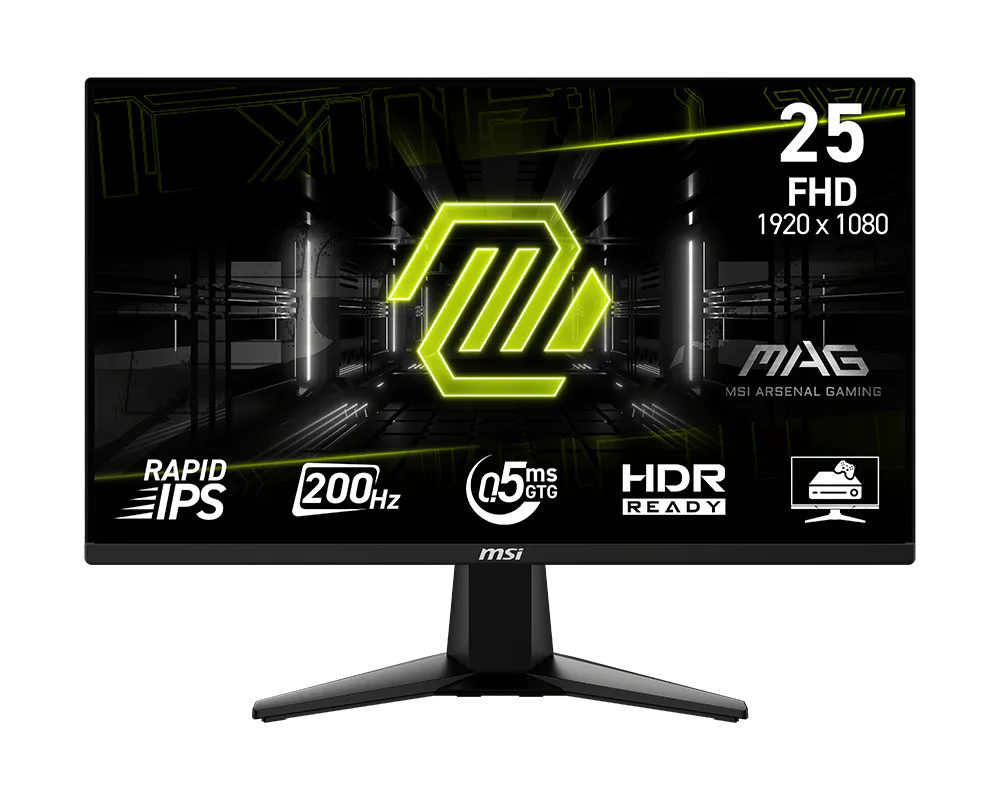 Monitor Gaming MSI MAG 255FDE E20 / 24.5"/ Full HD Rapid IPS / 200Hz / 0.5ms / HDMI+DP - Zezë