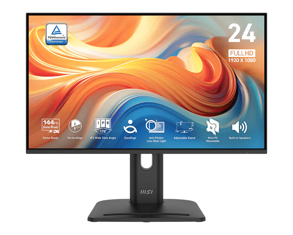 Monitor MSI PRO MP245PGDE E14 / 23.8"/ Full HD IPS / 144Hz / 1ms / HDMI+DP+VGA - Zezë