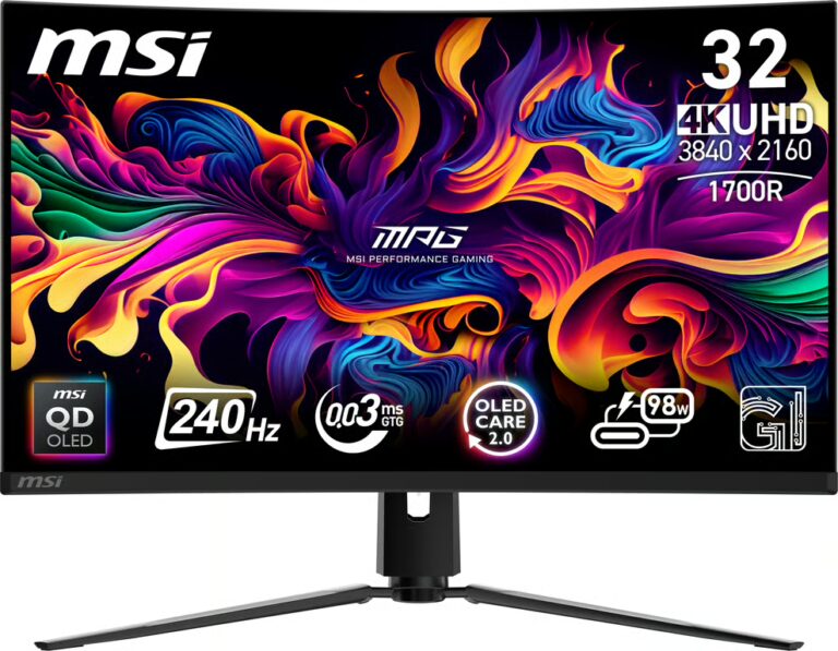 Monitor Gaming MSI MPG 321CURX / 32''/ 4K UHD QD OLED Curved / 240Hz / 0.03ms / HDMI+DP+USB-C - Zezë