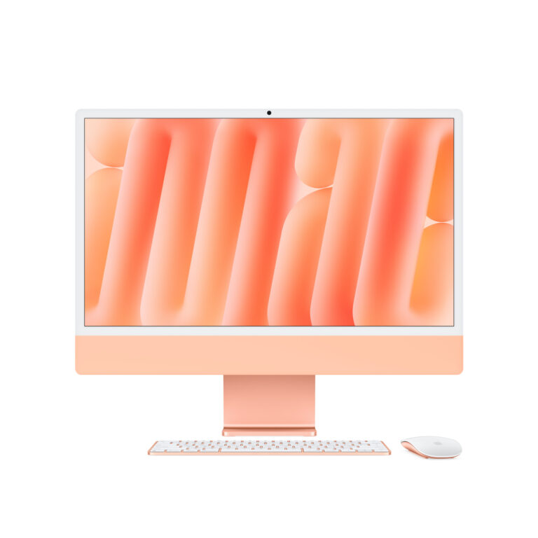 iMac Z1EV 23.5″ M4 / Standard Glass / 10 CPU / 10 GPU / 16 N.E. / 16GB / 256GB / Gigabit Ethernet / Magic Keyboard TID DE - Orange