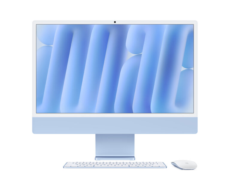 iMac Z1E5 23.5″ M4 / Standard Glass / 8 CPU / 8 GPU / 16 N.E. / 24GB / 1TB / Gigabit Ethernet / Magic Keyboard DE - Blue