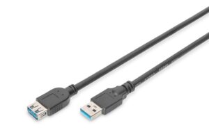 Kabllo USB zgjatues DIGITUS USB 3.0 Typ A në Typ A (M/F) 1.8m - Zezë