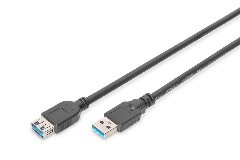 Kabllo USB zgjatues DIGITUS USB 3.0 Typ A në Typ A (M/F) 1.8m - Zezë