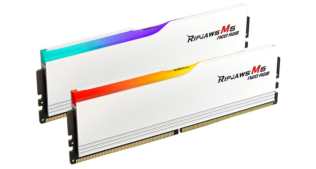 RAM Memorie G.SKILL Ripjaws M5 Neo RGB 64GB (2×32GB) DDR5-6000 DIMM Dual Kit/ CL36/ Intel XMP & AMD EXPO - Bardhë