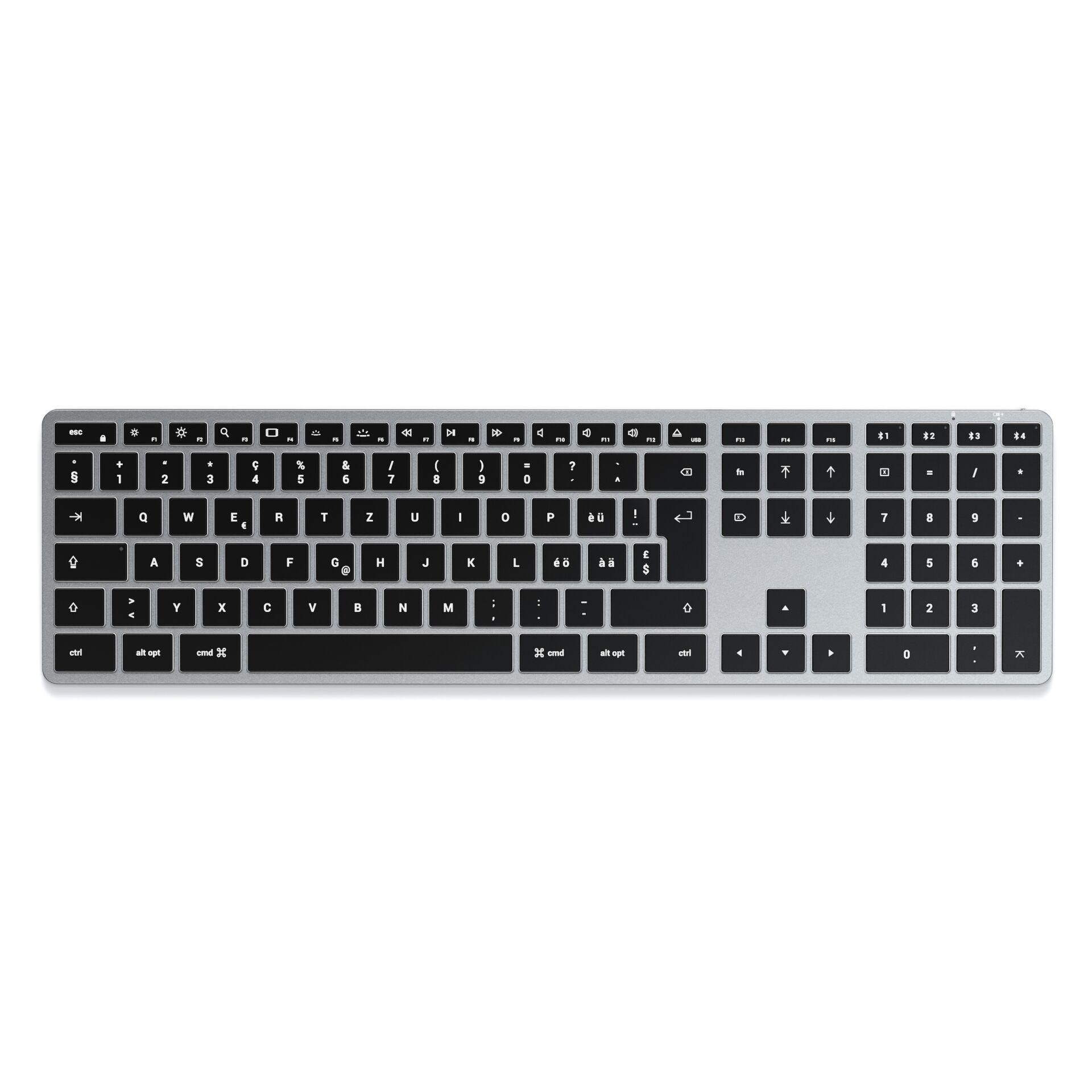 Tastierë pa kabllo Satechi Slim X3 ST-BTSX3M-CH / Swiss Layout - Zezë/Gri
