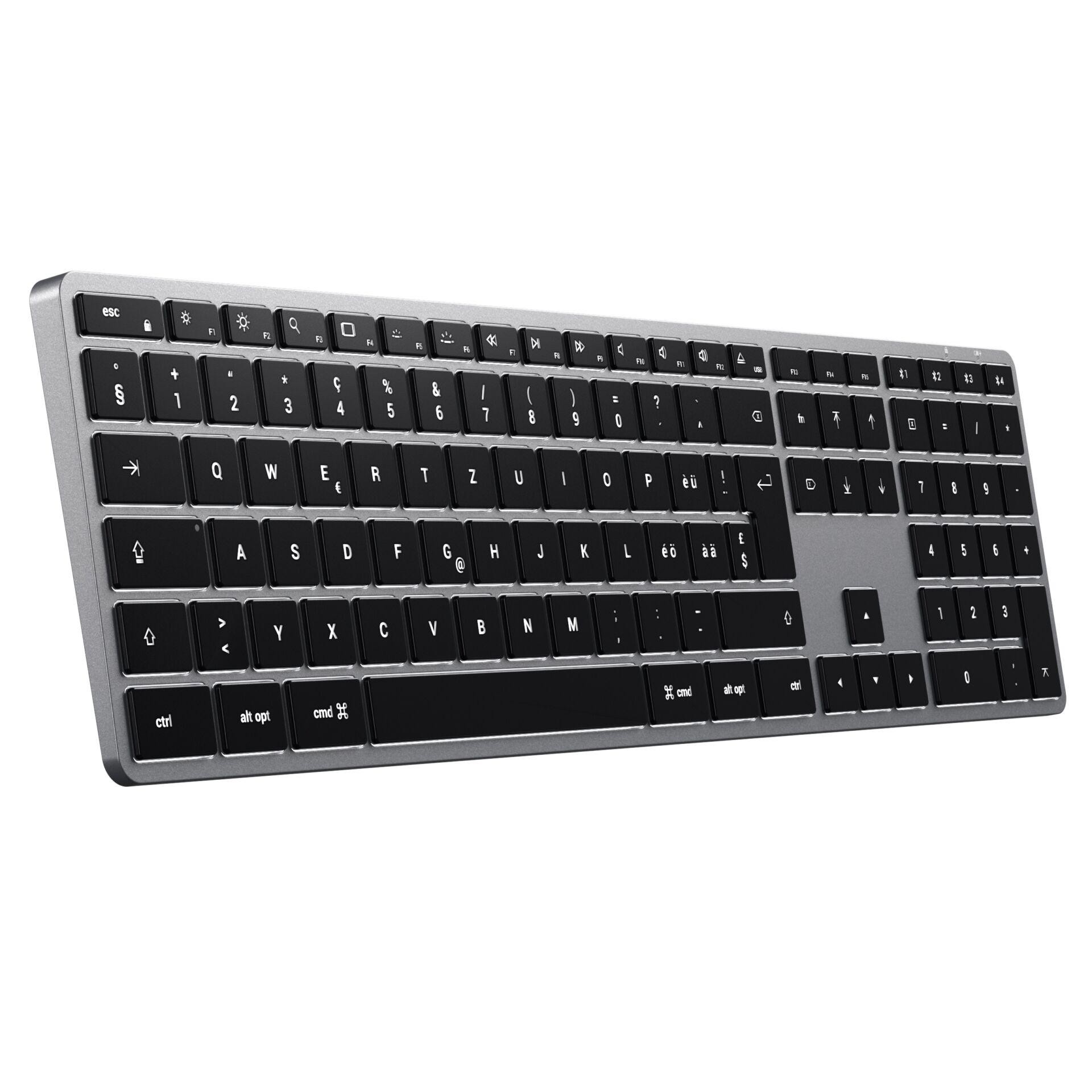 Tastierë pa kabllo Satechi Slim X3 ST-BTSX3M-CH / Swiss Layout - Zezë/Gri - Figura 3