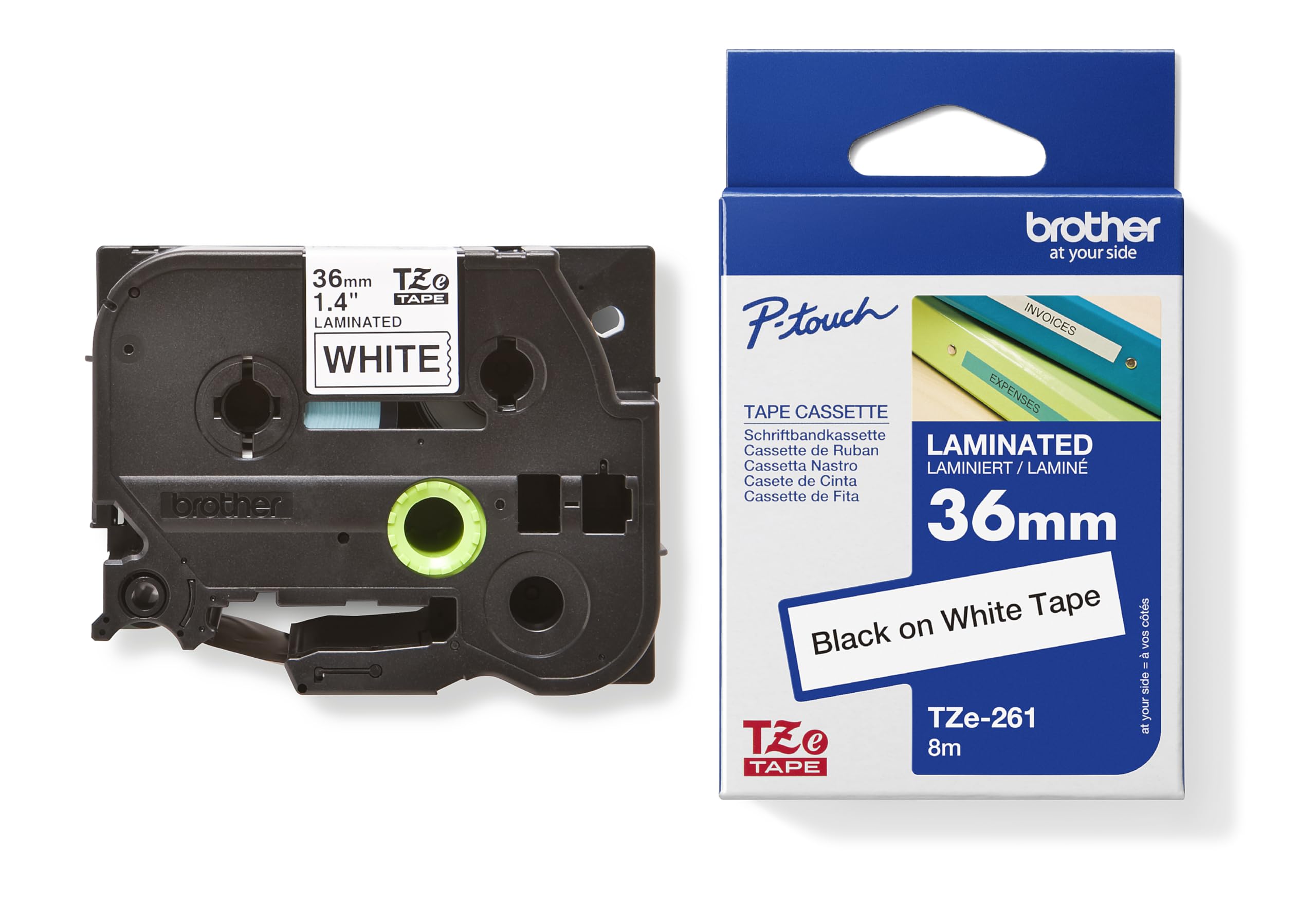 Printer Label Brother TZe-261 – 36mm /  Bardhë- Zezë - Figura 2