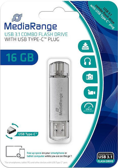 USB Flash / MediaRange / Combo / 16 GB / USB 3.1 + USB-C