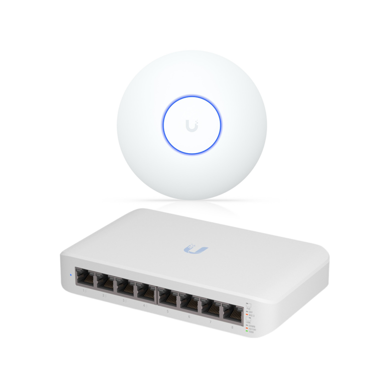 UniFi Combo 2 – Switch Lite 8 PoE (8-Port Gigabit PoE) + Access Point U7 Pro WiFi 7