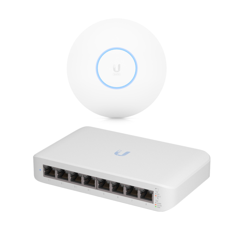 UniFi C0mbo 3 – Switch Lite 8 PoE (8-Port Gigabit PoE) + Access Point U6 Pro WiFi 6
