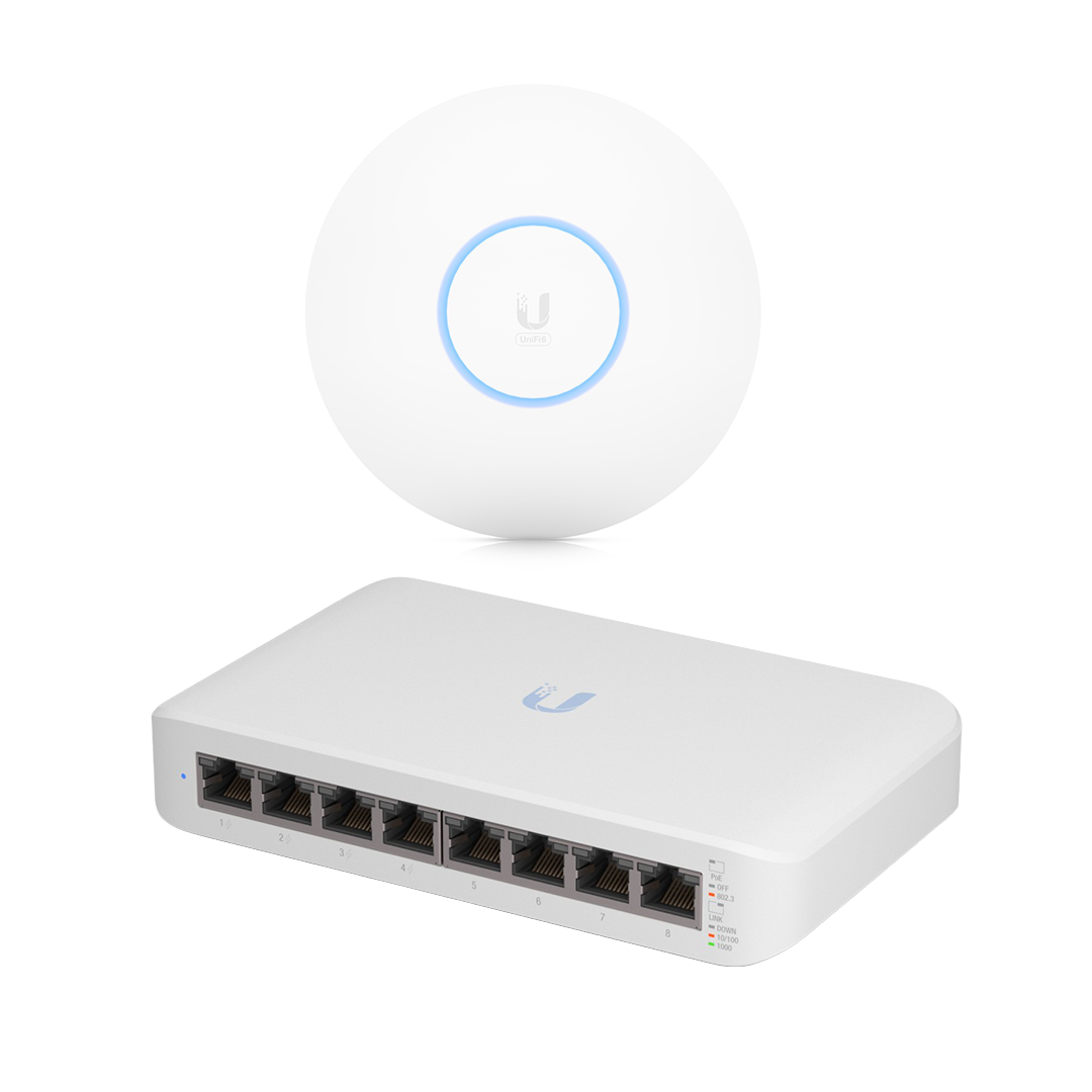 UniFi C0mbo 3 – Switch Lite 8 PoE (8-Port Gigabit PoE) + Access Point U6 Pro WiFi 6