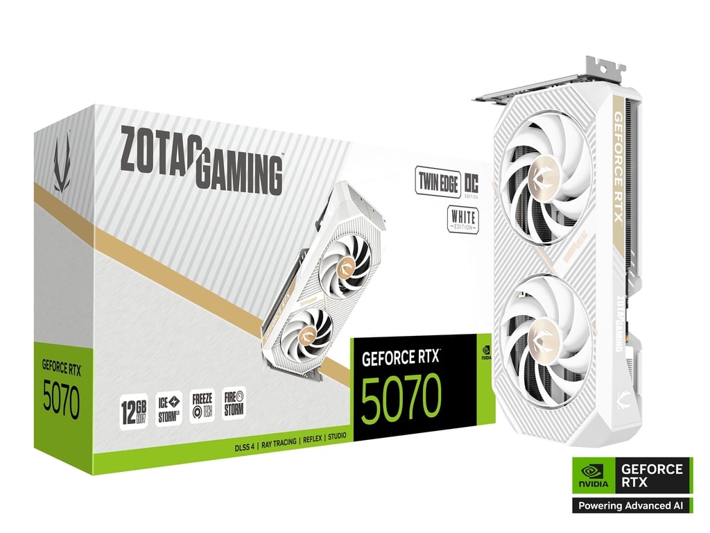 Kartelë Grafike RTX 5070 12GB Zotac Twin Edge OC GDDR7 White